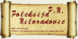 Poleksija Miloradović vizit kartica
